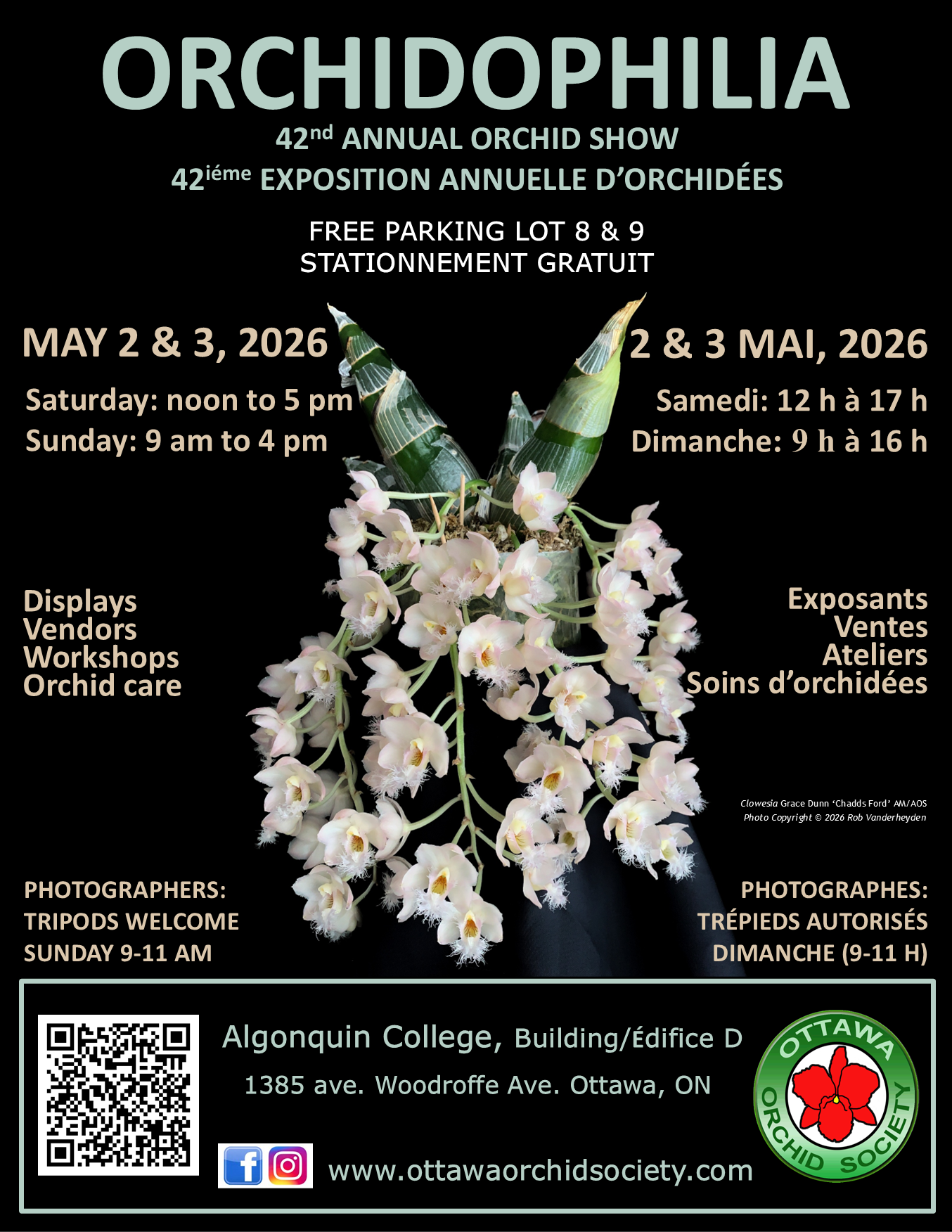 Ottawa's annual orchid show, Orchidophilia, May 2026